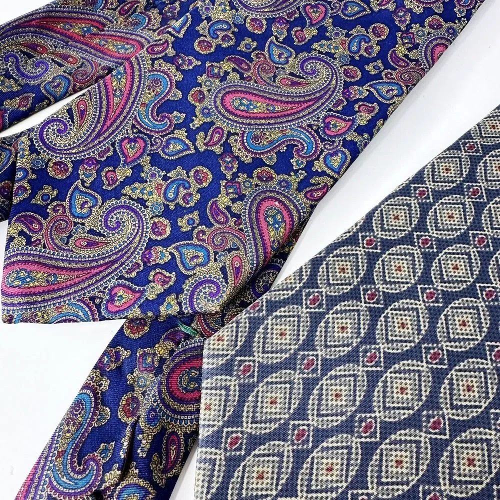 Bert Pulitzer‎ COLLECTOR'S EDITION Mens Neck Tie 100% SILK Paisley Geometric Set